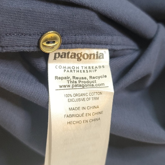 Patagonia long sleeve button down blue shirt sz 4 - Picture 10 of 11